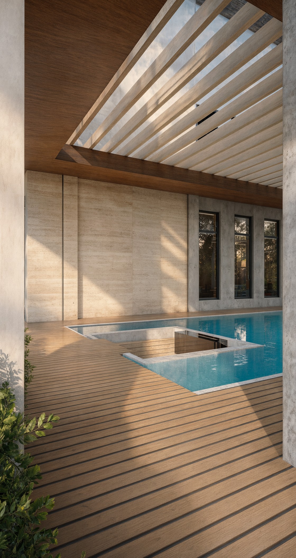 Semi-covered pool