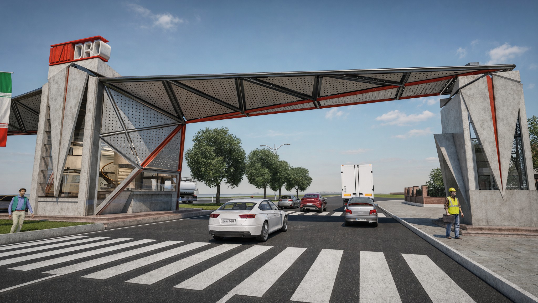 Gate and pedestrian crossing