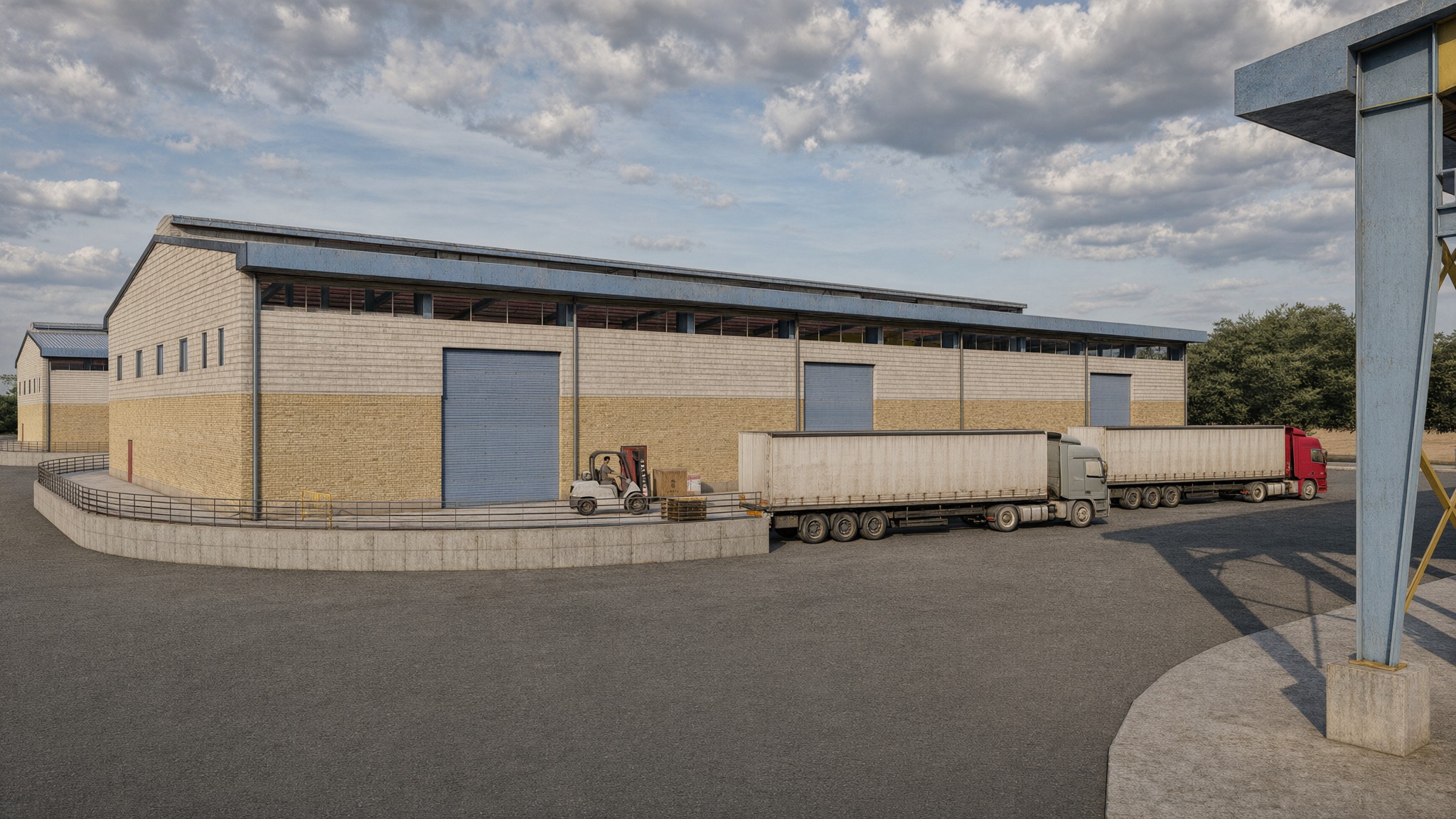 Loading along the warehouse