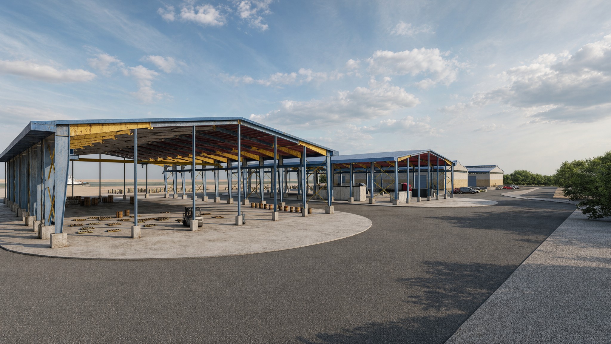 Open-sided hangar