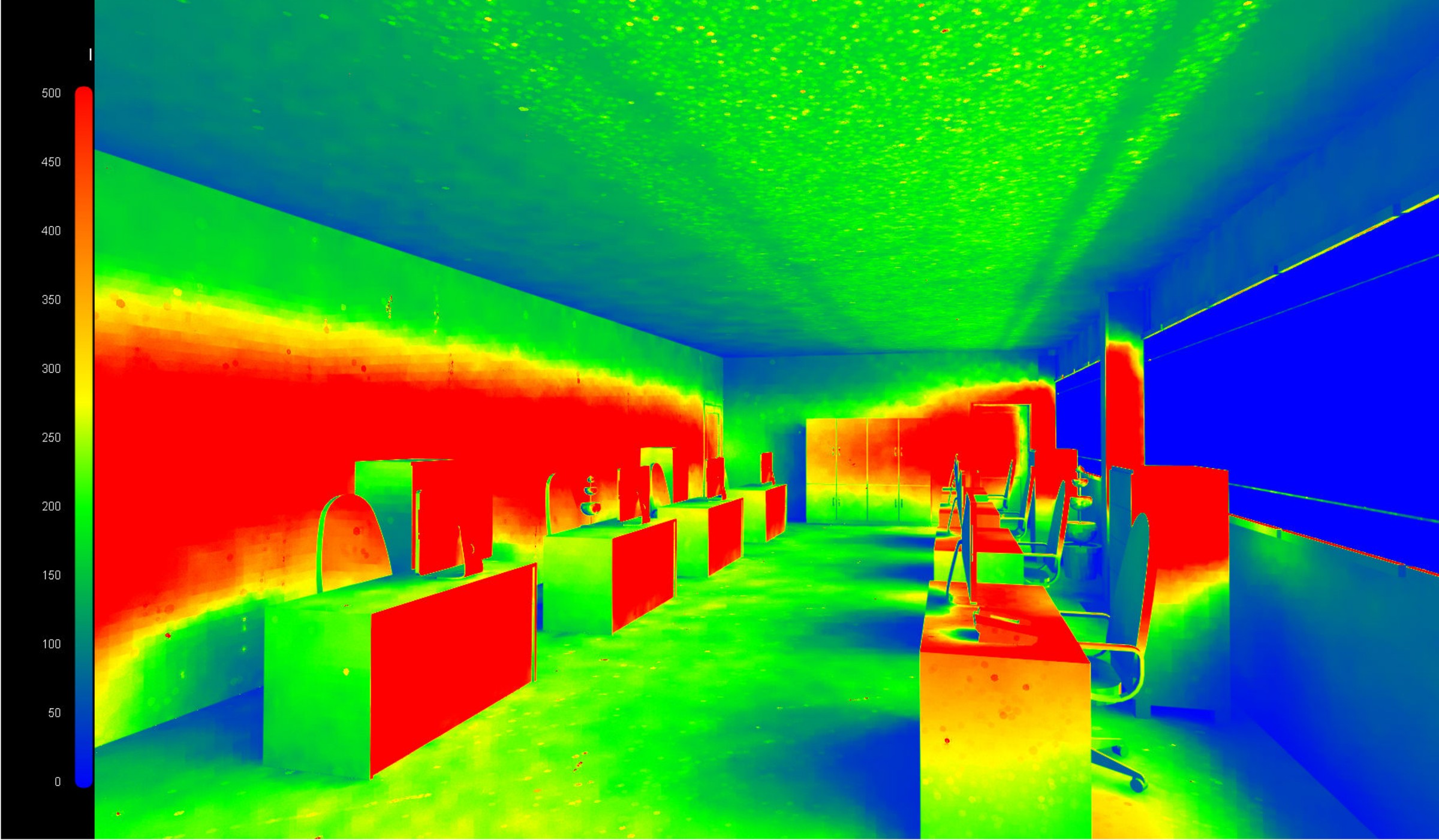 Daylight simulation, first-floor offices